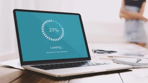 A computer showing a loading screen.